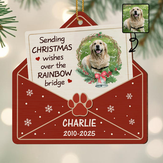 Sending Christmas Wishes Over The Rainbow Bridge, Dog And Paw Print