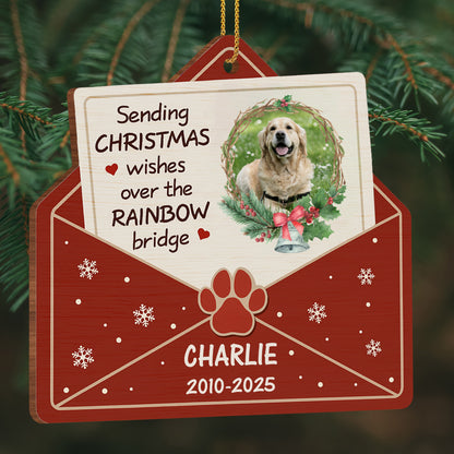 Sending Christmas Wishes Over The Rainbow Bridge, Dog And Paw Print