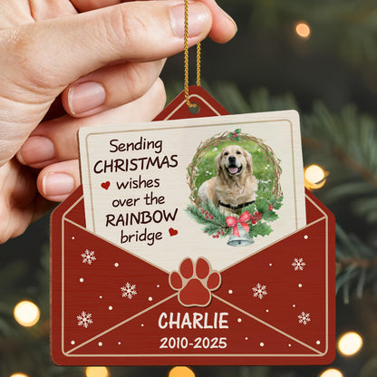 Sending Christmas Wishes Over The Rainbow Bridge, Dog And Paw Print