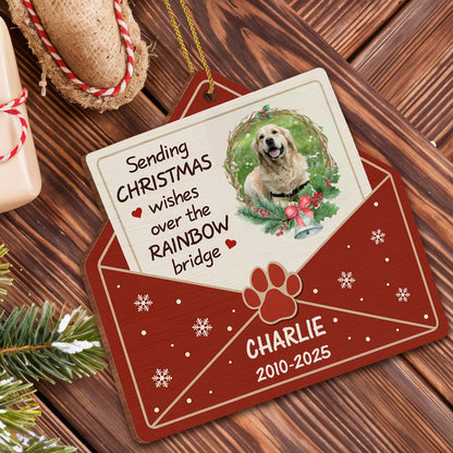Sending Christmas Wishes Over The Rainbow Bridge, Dog And Paw Print
