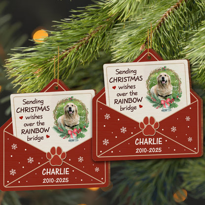 Sending Christmas Wishes Over The Rainbow Bridge, Dog And Paw Print