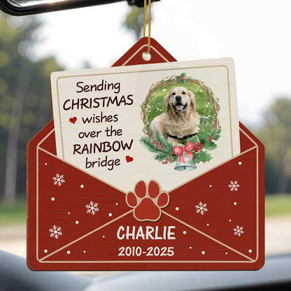 Sending Christmas Wishes Over The Rainbow Bridge, Dog And Paw Print