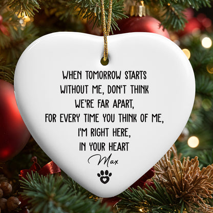 When Tomorrow Starts Without Me, Paw Print Heart Ornament