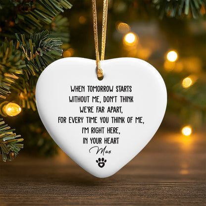 When Tomorrow Starts Without Me, Paw Print Heart Ornament