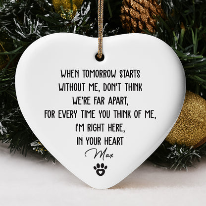 When Tomorrow Starts Without Me, Paw Print Heart Ornament