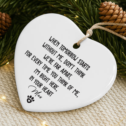 When Tomorrow Starts Without Me, Paw Print Heart Ornament