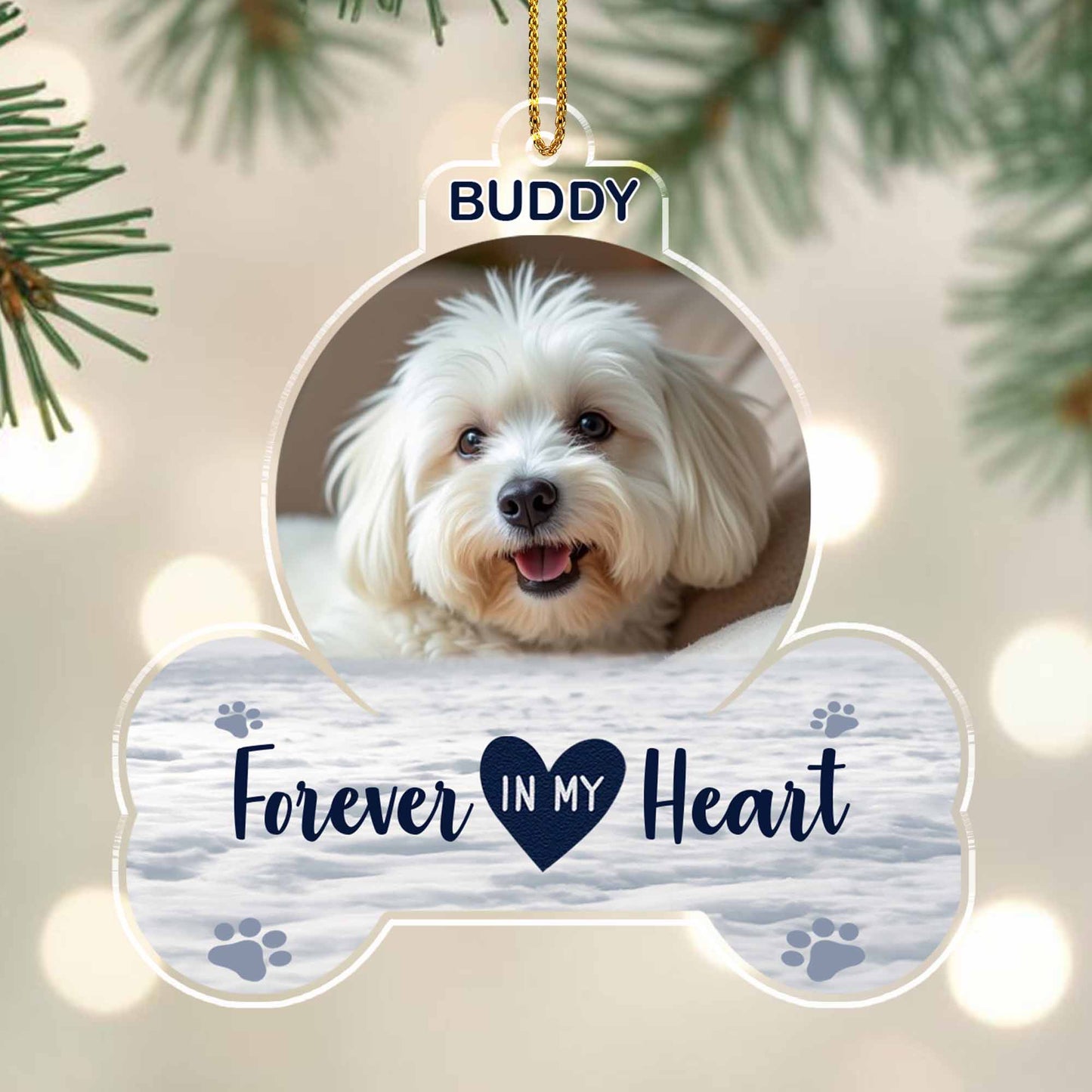 Forever In My Heart With Dog And Paw Prints