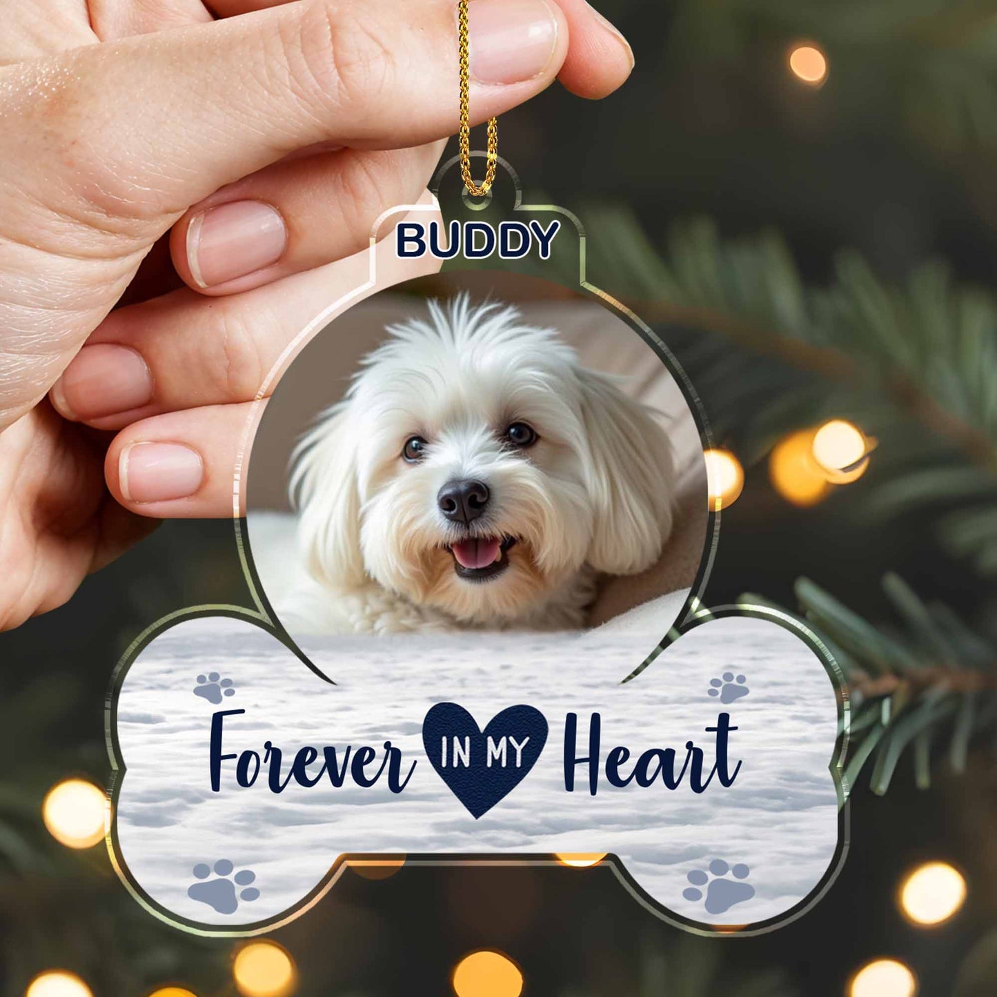 Forever In My Heart With Dog And Paw Prints