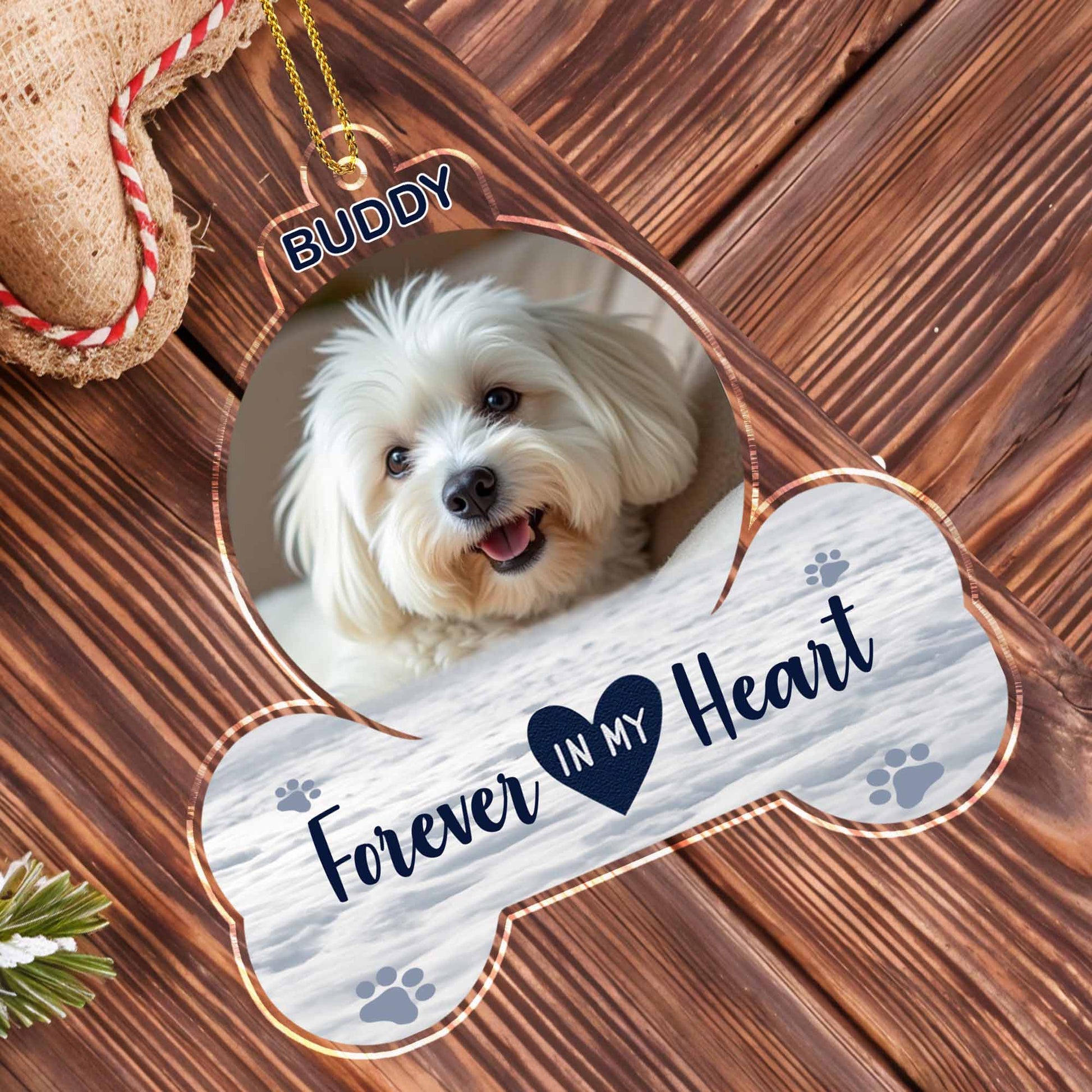 Forever In My Heart With Dog And Paw Prints