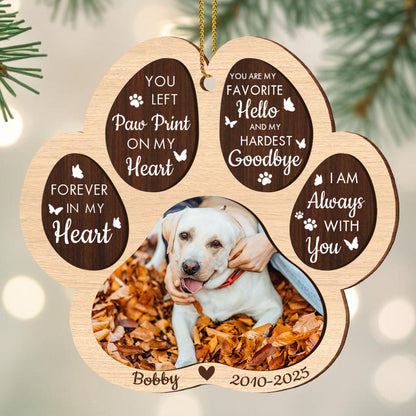 You Left Paw Print On My Heart, Memorial For Beloved Pets