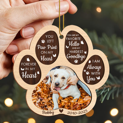 You Left Paw Print On My Heart, Memorial For Beloved Pets