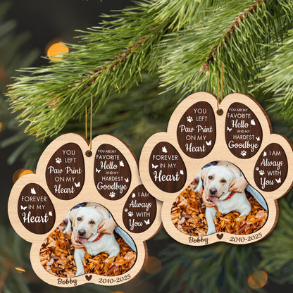 You Left Paw Print On My Heart, Memorial For Beloved Pets