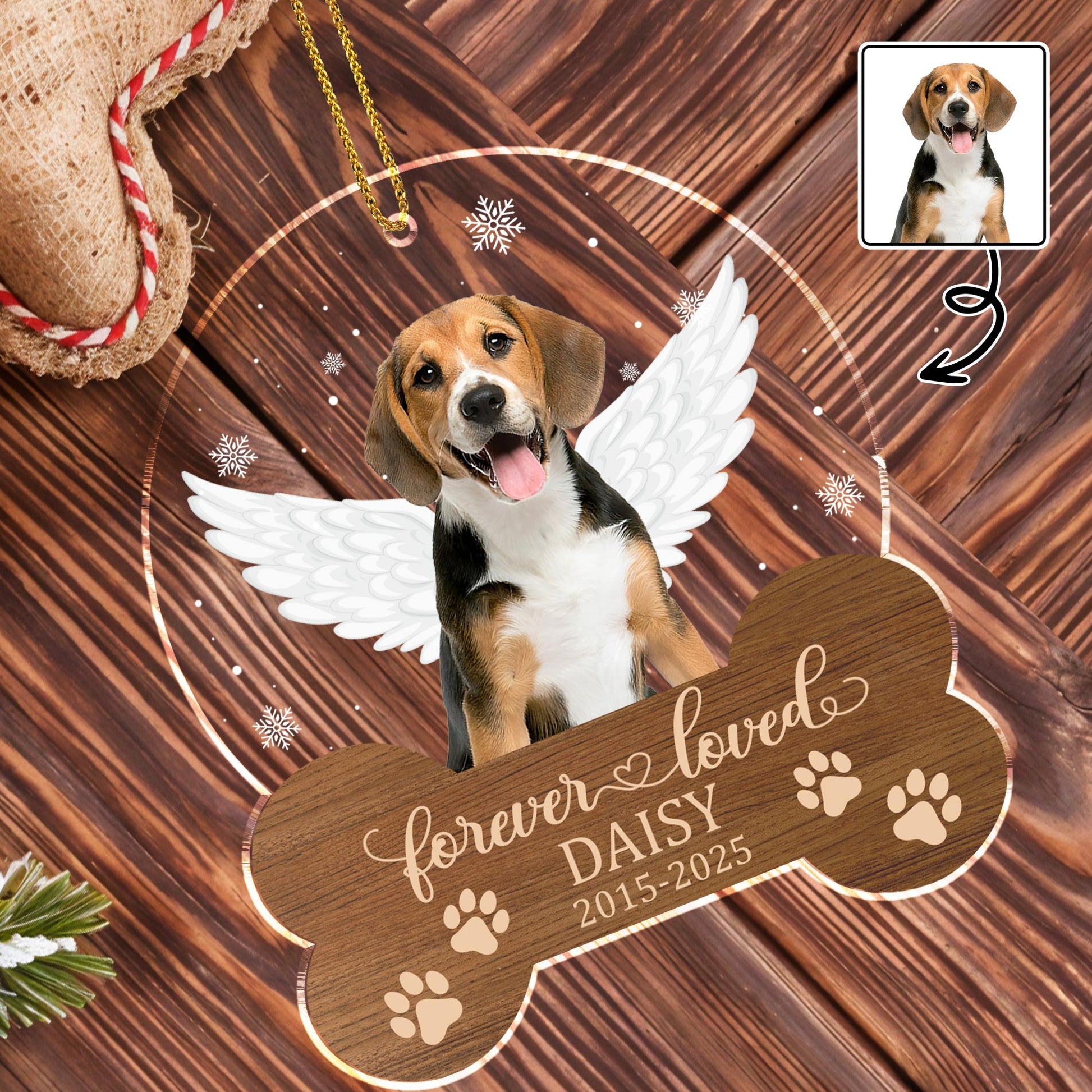 Forever Loved, Angel Dog With Paw Prints