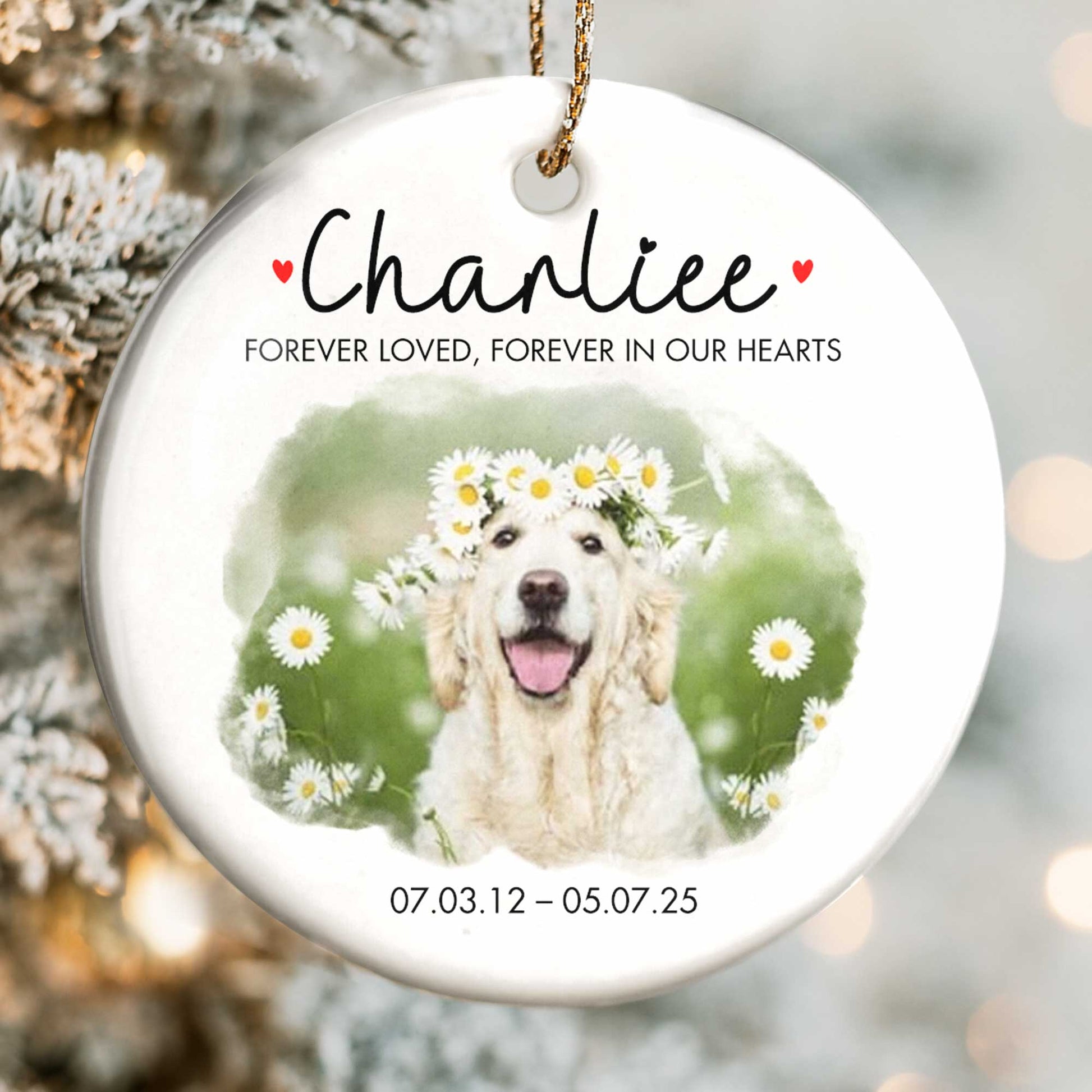 Forever Loved Forever In Our Hearts With Dog And Daisy Flowers