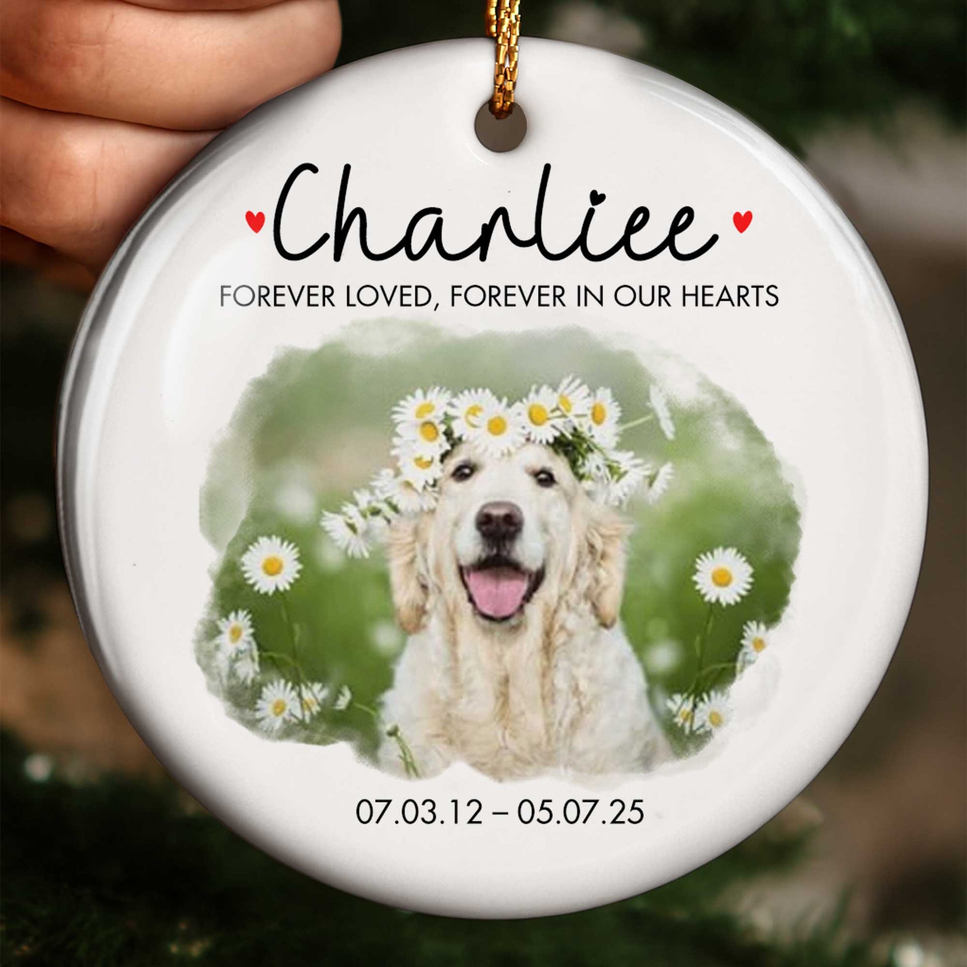 Forever Loved Forever In Our Hearts With Dog And Daisy Flowers