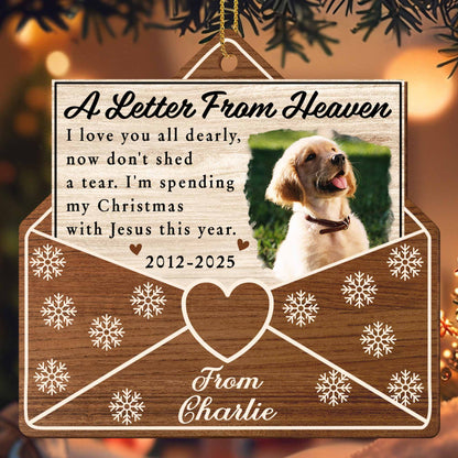 A Letter From Heaven, Dog And Snowflakes Ornament
