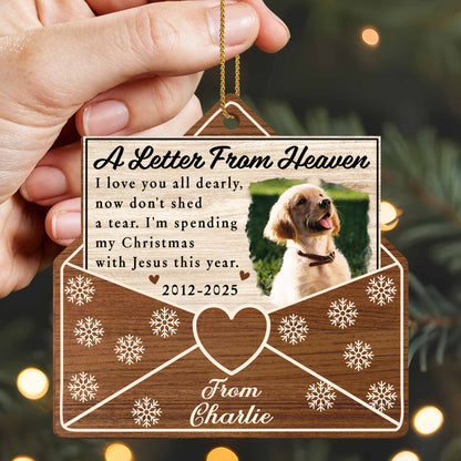 A Letter From Heaven, Dog And Snowflakes Ornament