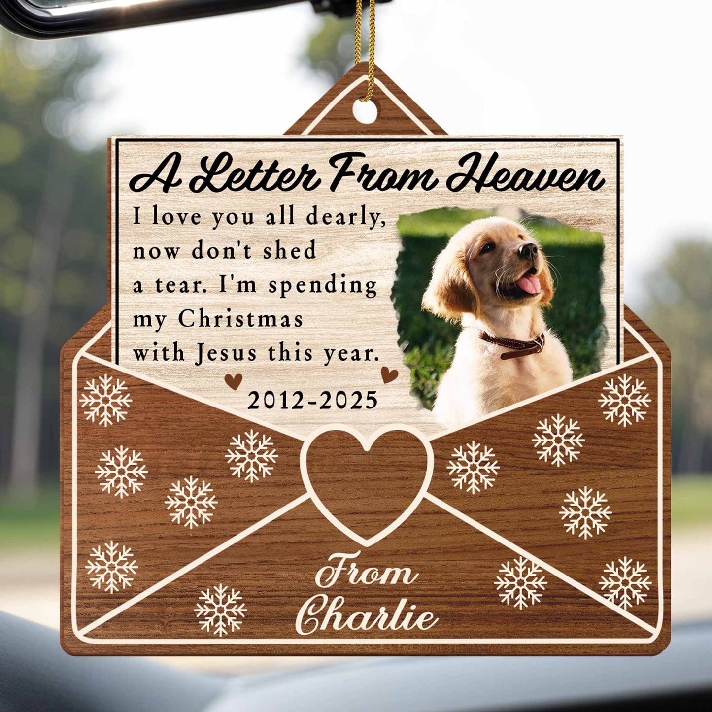 A Letter From Heaven, Dog And Snowflakes Ornament