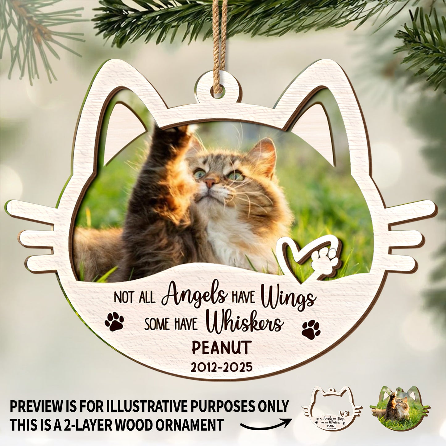 Not All Angels Have Wings, Some Have Whiskers Cat Ornament