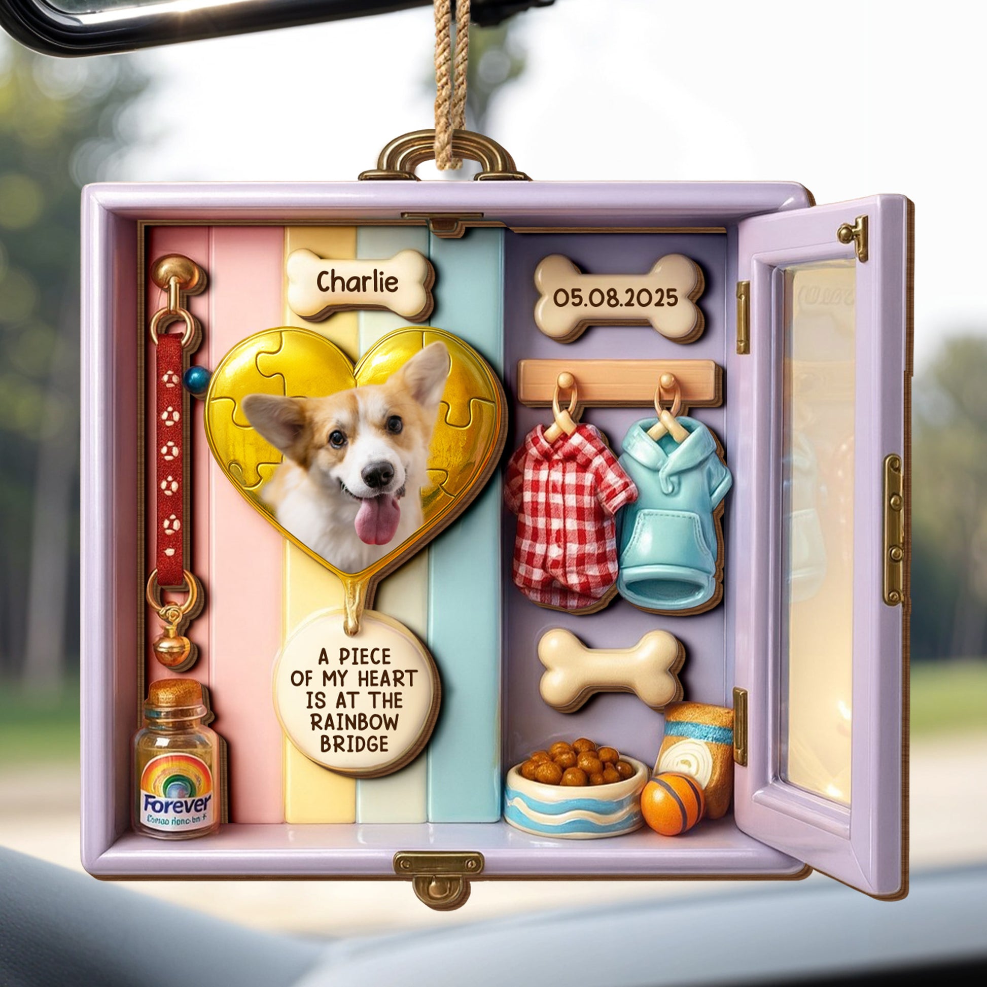 A Piece Of My Heart Is At The Rainbow Bridge, Heart, Pet Essentials