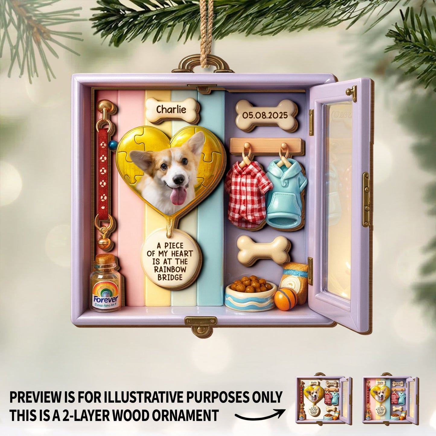 A Piece Of My Heart Is At The Rainbow Bridge, Heart, Pet Essentials