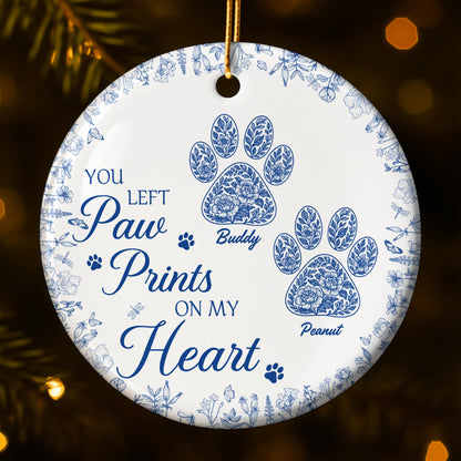 You Left Paw Prints On My Heart With Floral Design