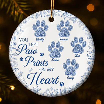 You Left Paw Prints On My Heart With Floral Design