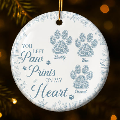 You Left Paw Prints On My Heart With Floral Design