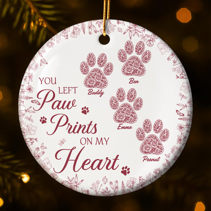 You Left Paw Prints On My Heart With Floral Design