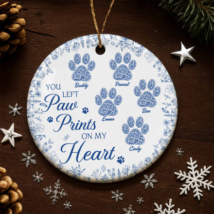 You Left Paw Prints On My Heart With Floral Design