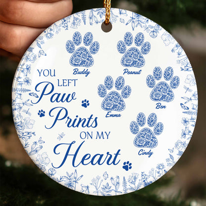 You Left Paw Prints On My Heart With Floral Design
