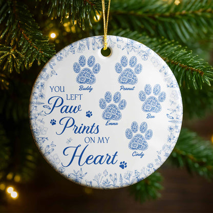 You Left Paw Prints On My Heart With Floral Design