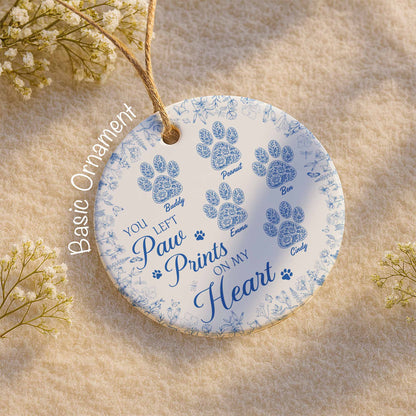 You Left Paw Prints On My Heart With Floral Design