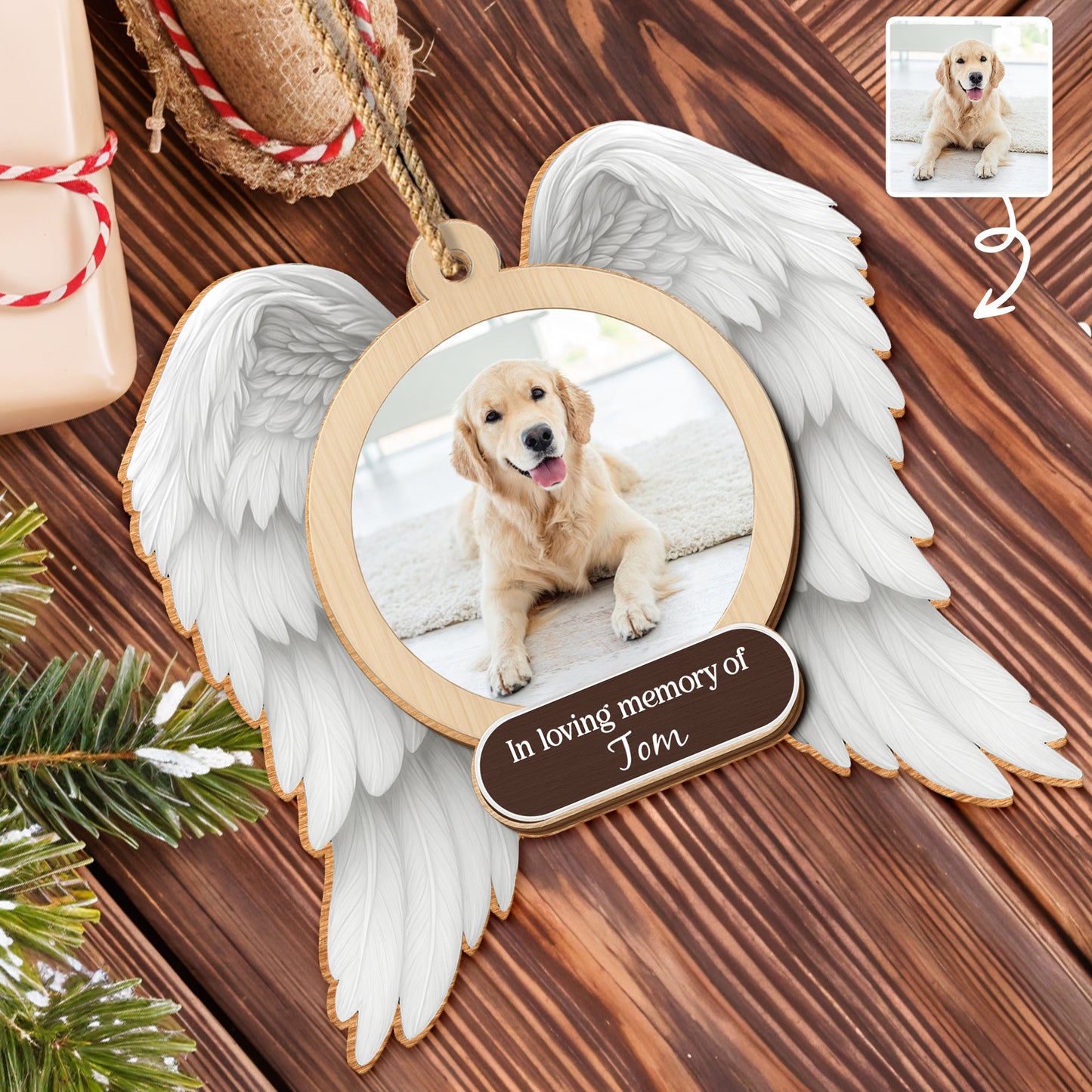 In Loving Memory Of, Angel Wings With Dog