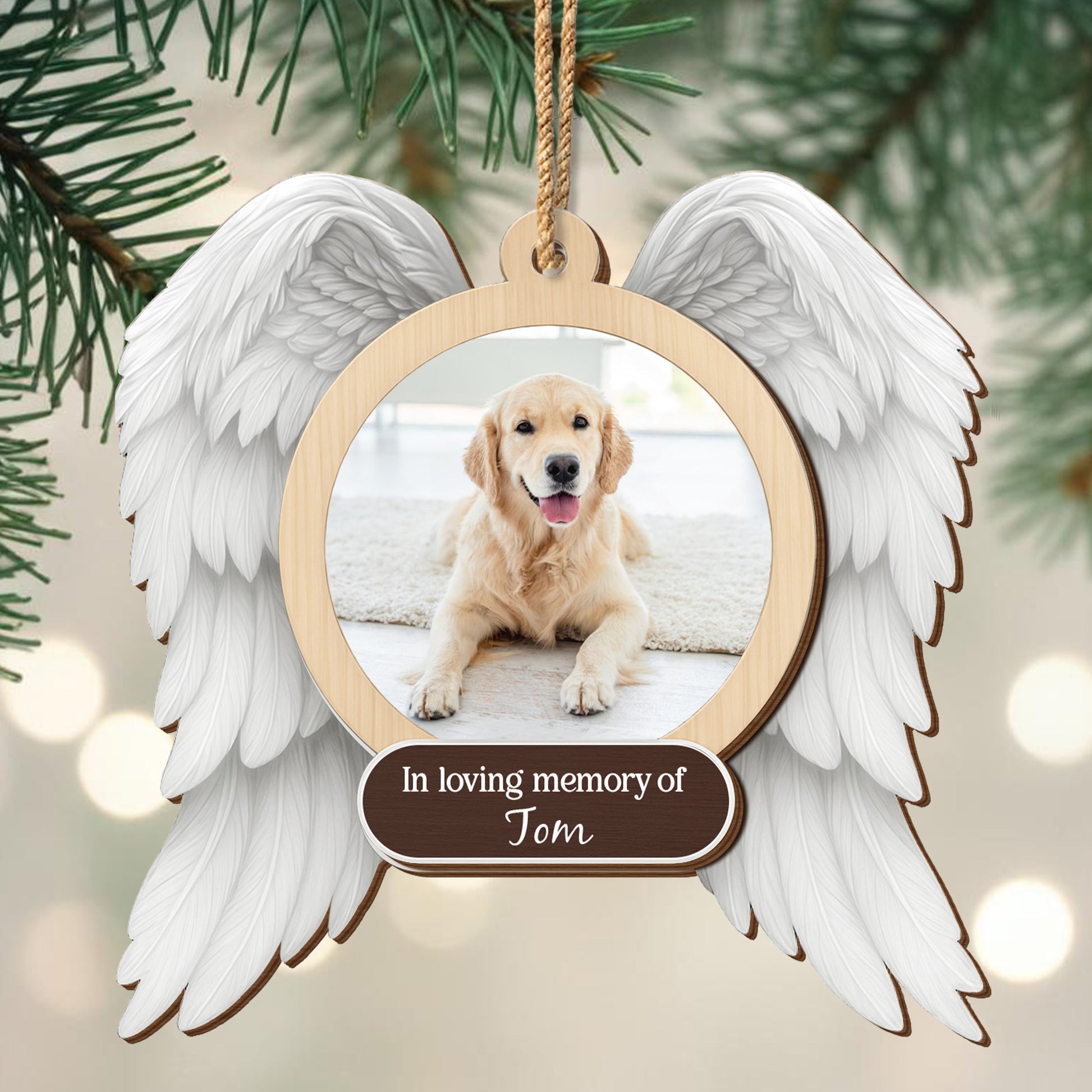 In Loving Memory Of, Angel Wings With Dog