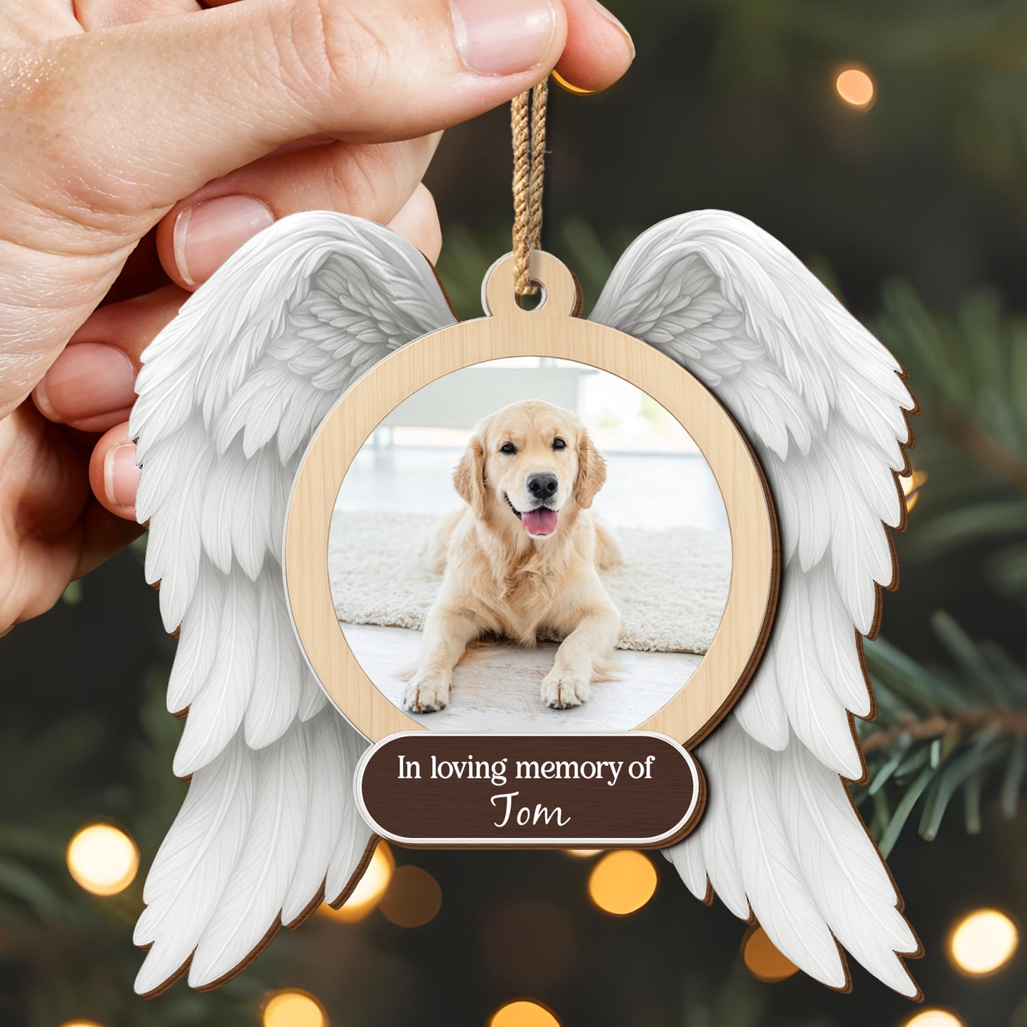 In Loving Memory Of, Angel Wings With Dog