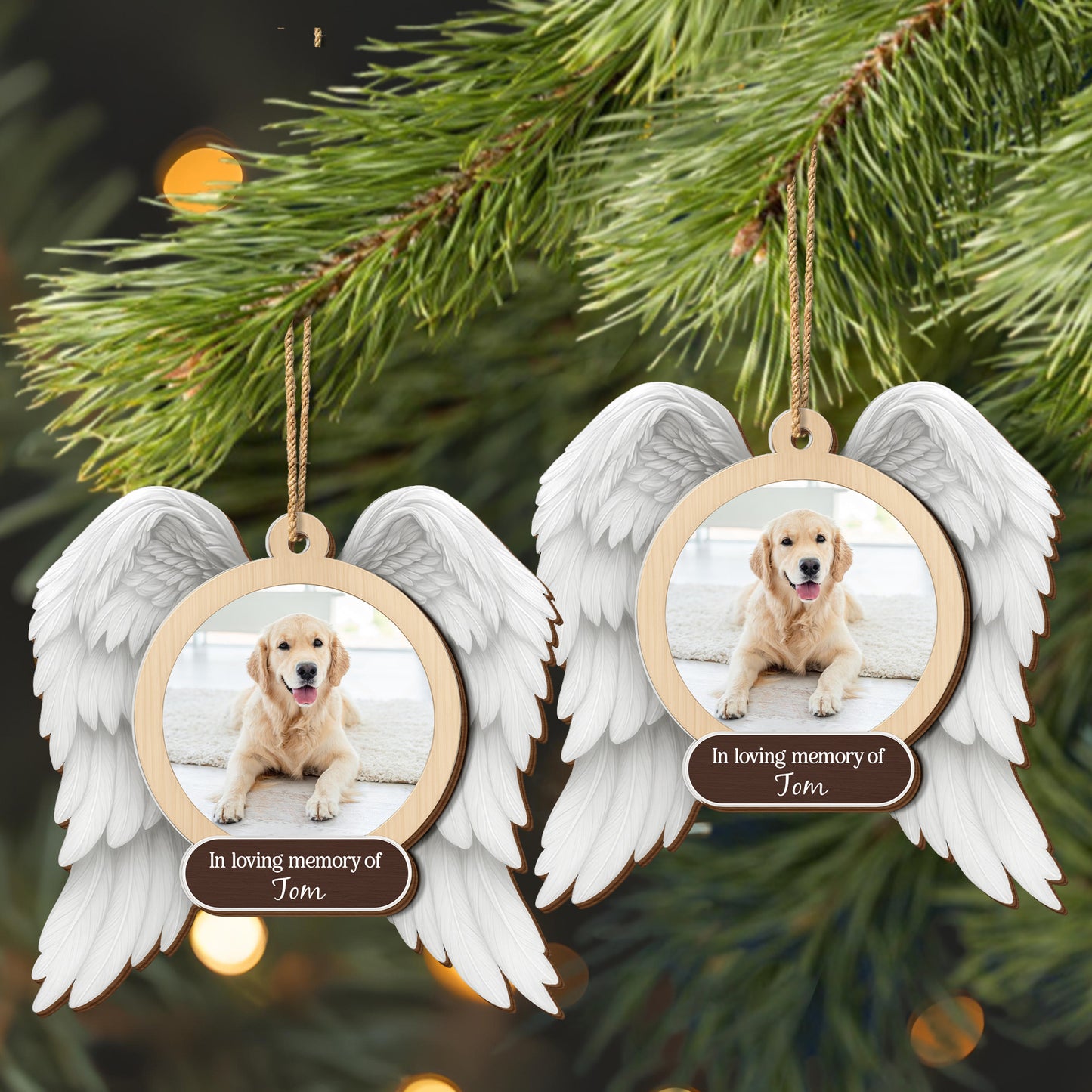 In Loving Memory Of, Angel Wings With Dog