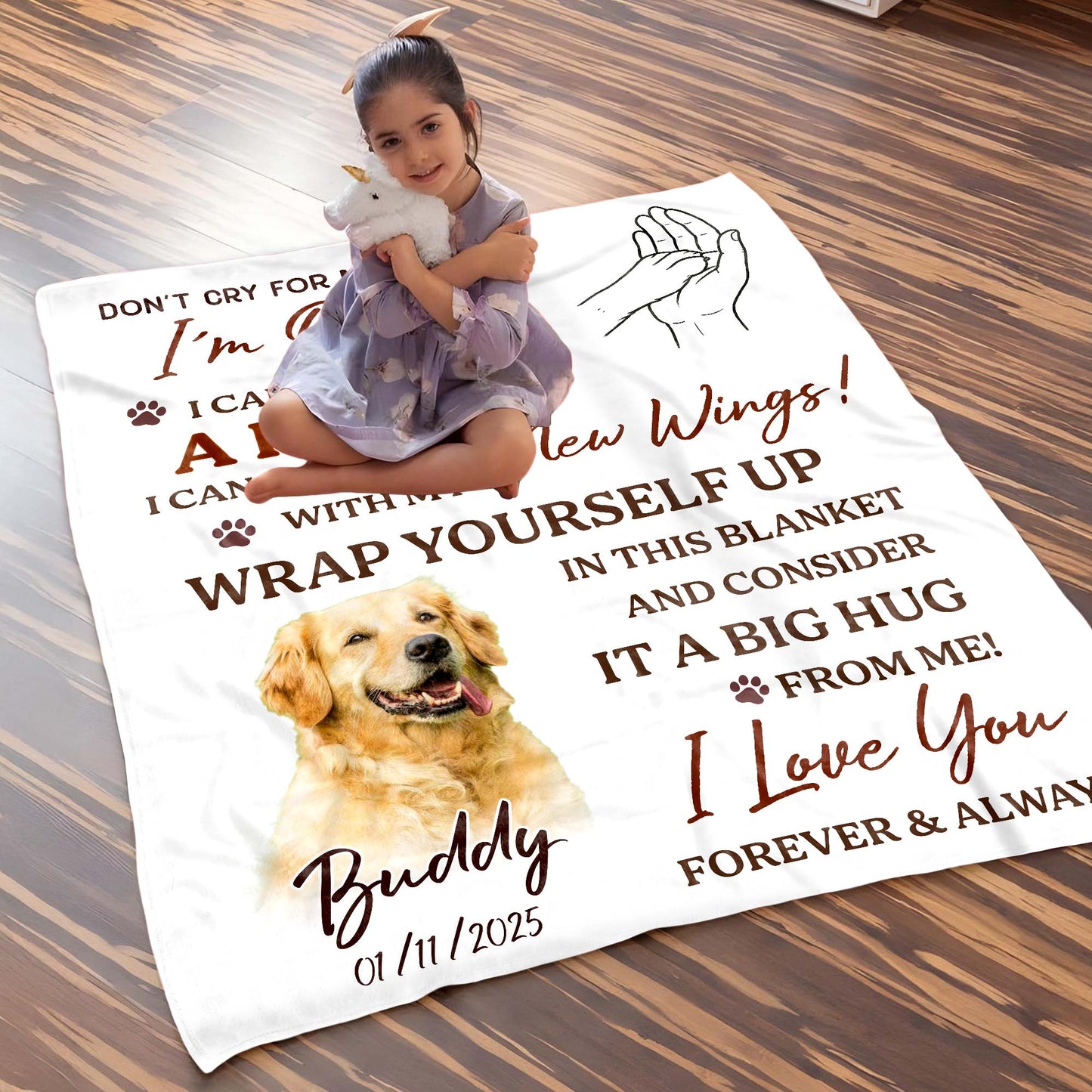 Don't Cry For Me Mom, I'm Okay, Dog And Wings Design