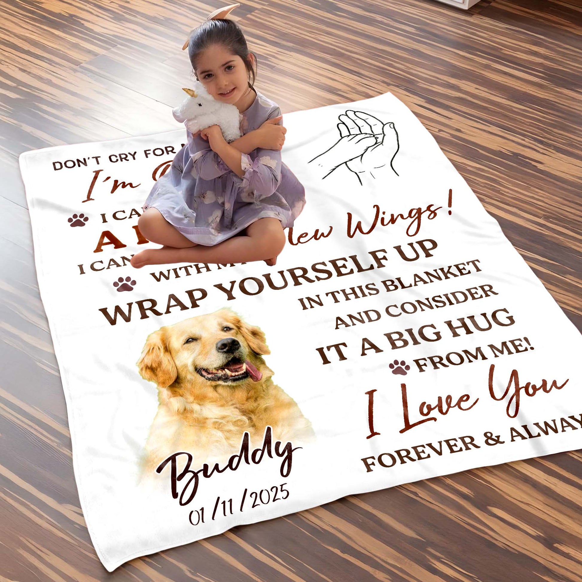 Don't Cry For Me Mom, I'm Okay, Dog And Wings Design