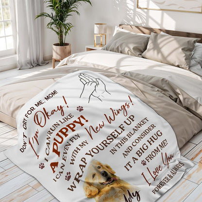 Don't Cry For Me Mom, I'm Okay, Dog And Wings Design