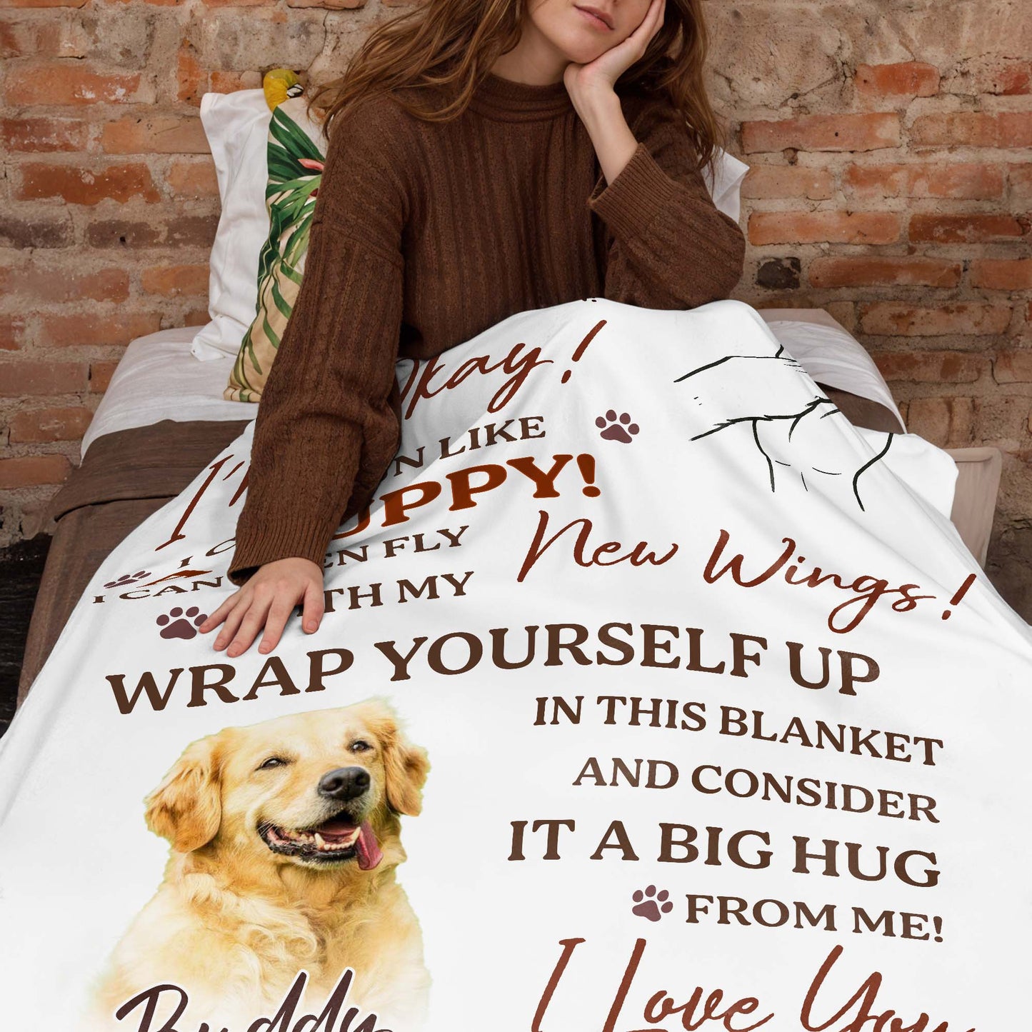 Don't Cry For Me Mom, I'm Okay, Dog And Wings Design