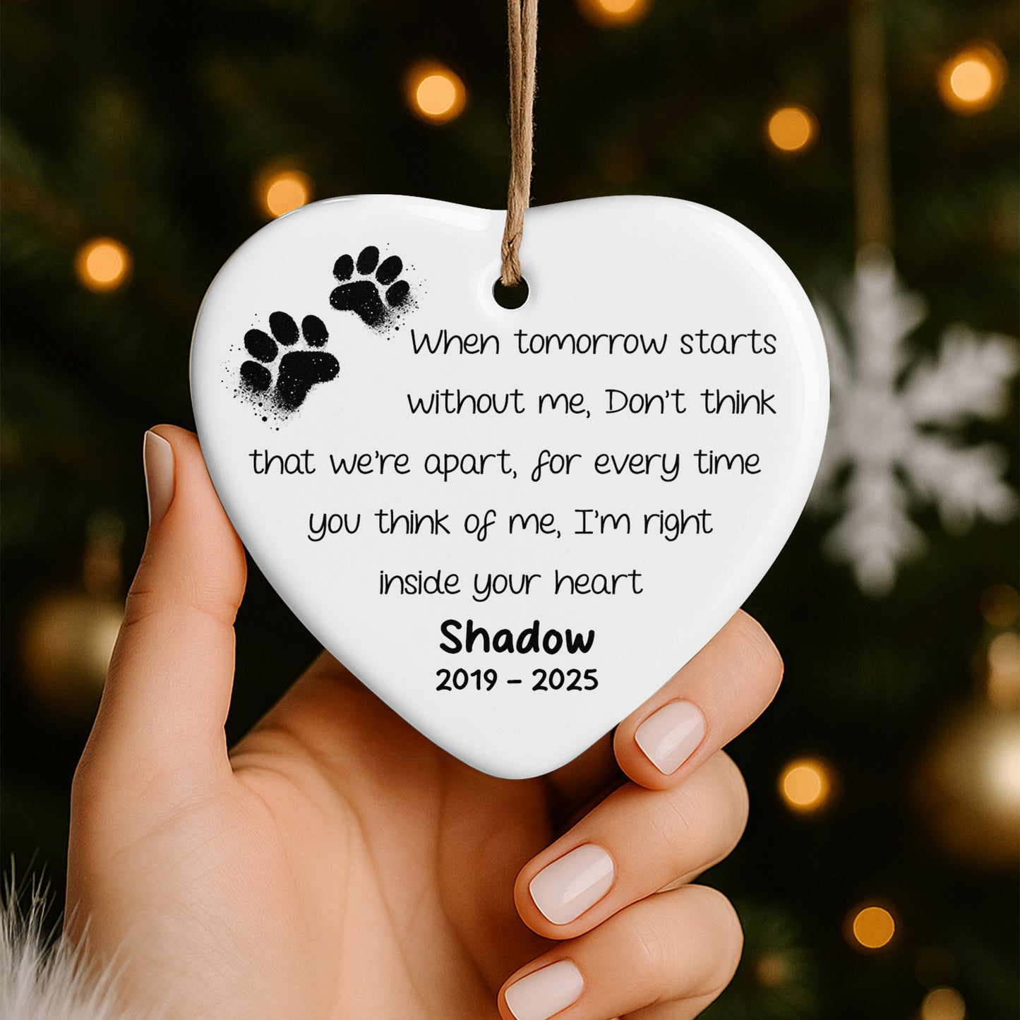 When Tomorrow Starts Without Me, Heart With Paw Prints