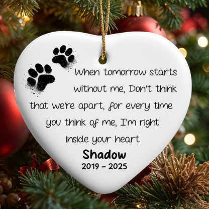 When Tomorrow Starts Without Me, Heart With Paw Prints