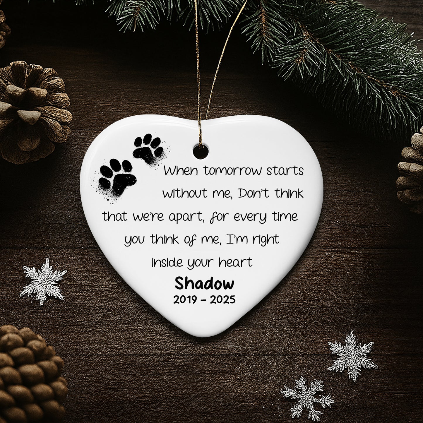 When Tomorrow Starts Without Me, Heart With Paw Prints