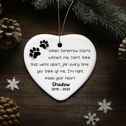 When Tomorrow Starts Without Me, Heart With Paw Prints