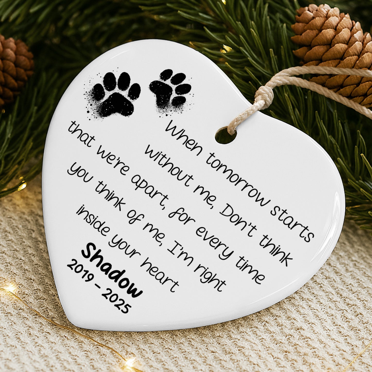 When Tomorrow Starts Without Me, Heart With Paw Prints