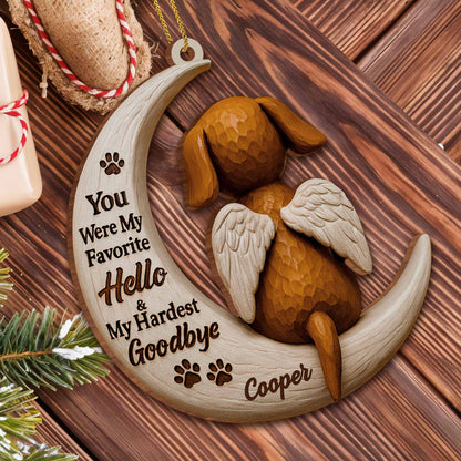 Favorite Hello & Hardest Goodbye Dog Memorial Ornament