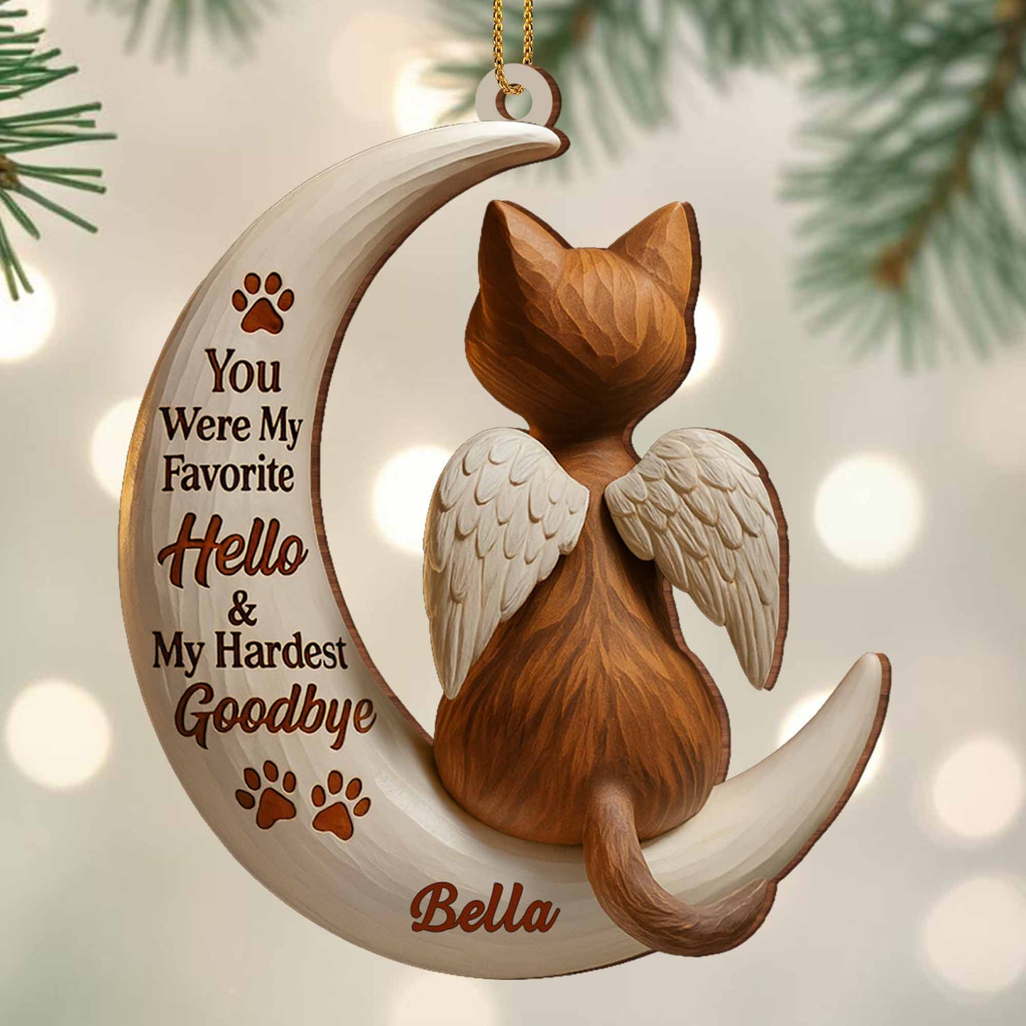Favorite Hello & Hardest Goodbye Dog Memorial Ornament