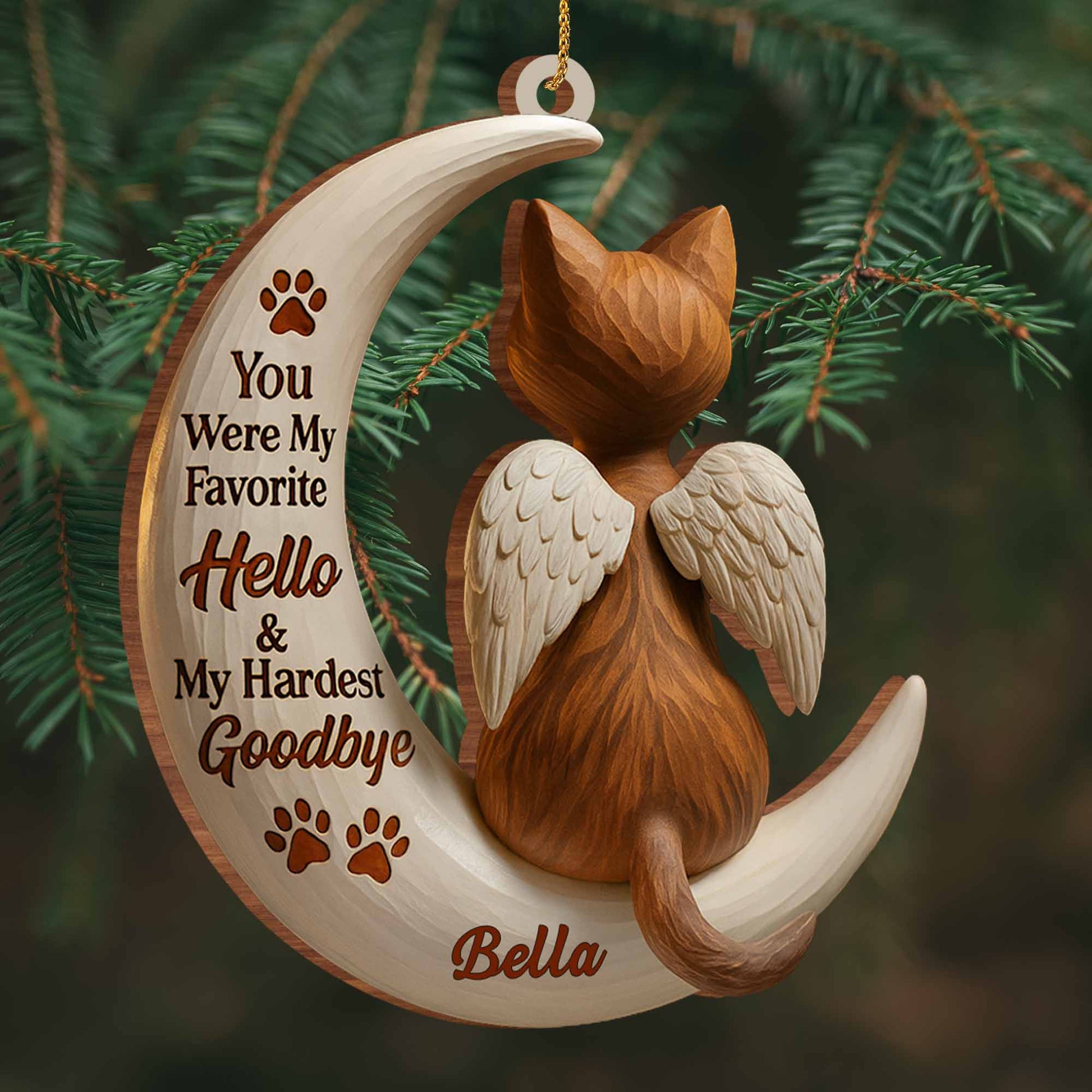 Favorite Hello & Hardest Goodbye Dog Memorial Ornament