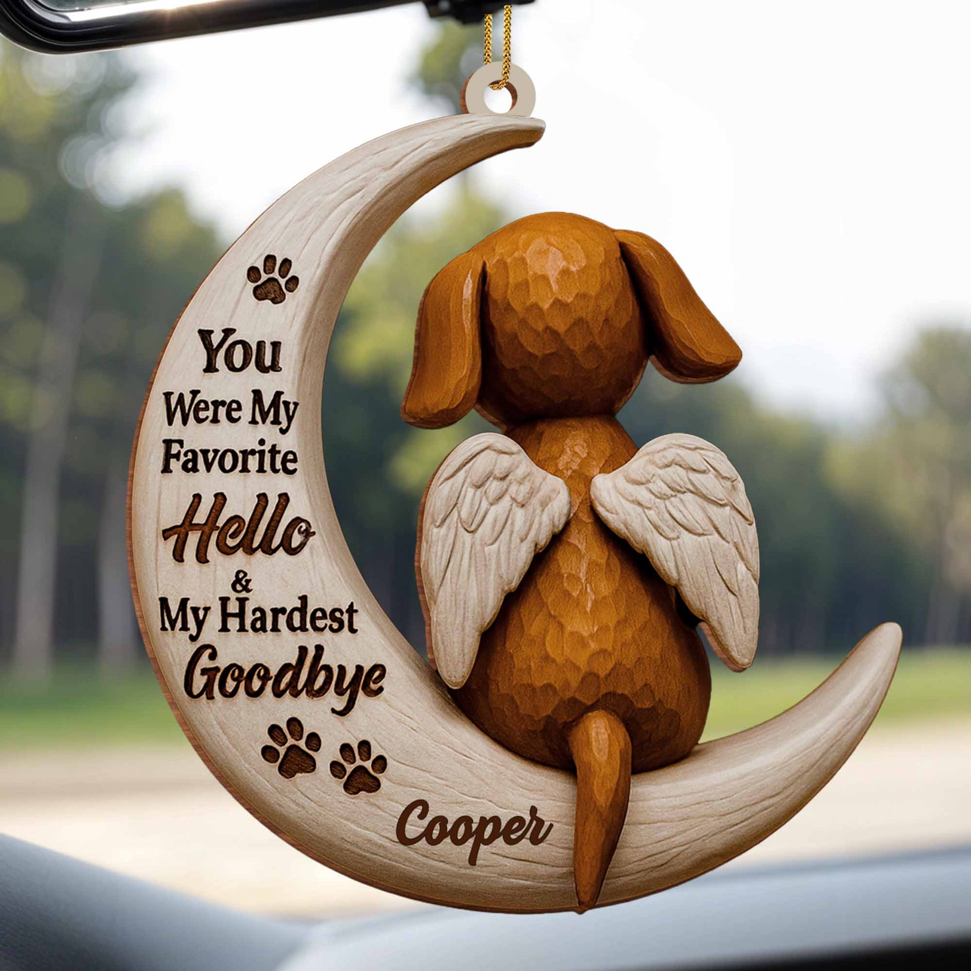 Favorite Hello & Hardest Goodbye Dog Memorial Ornament